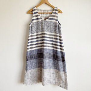 J.Jill Women's 100%Cotton Summer Dress, Side Pockets, Blue/Gray, Size XSP